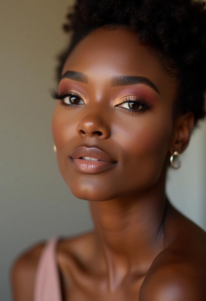 soft glam birthday makeup dark skin
