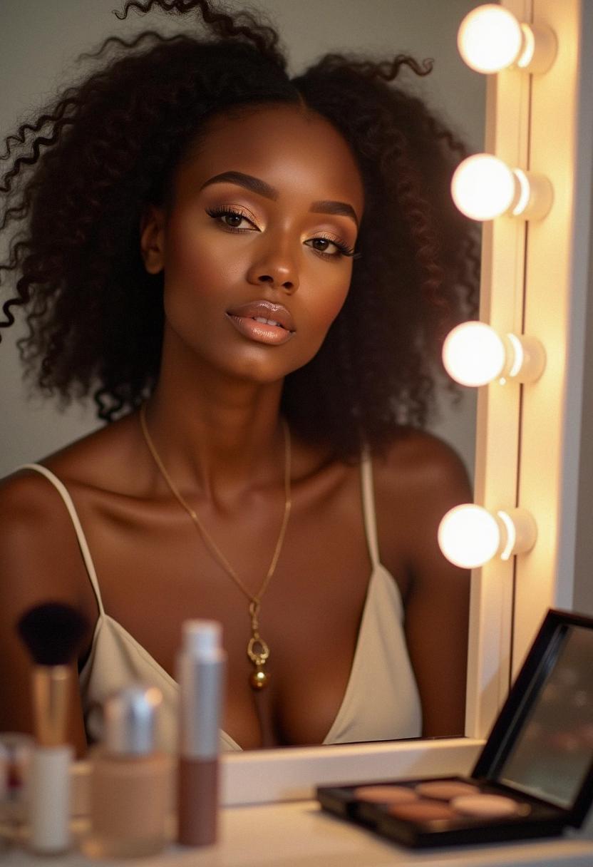 soft glam birthday makeup dark skin