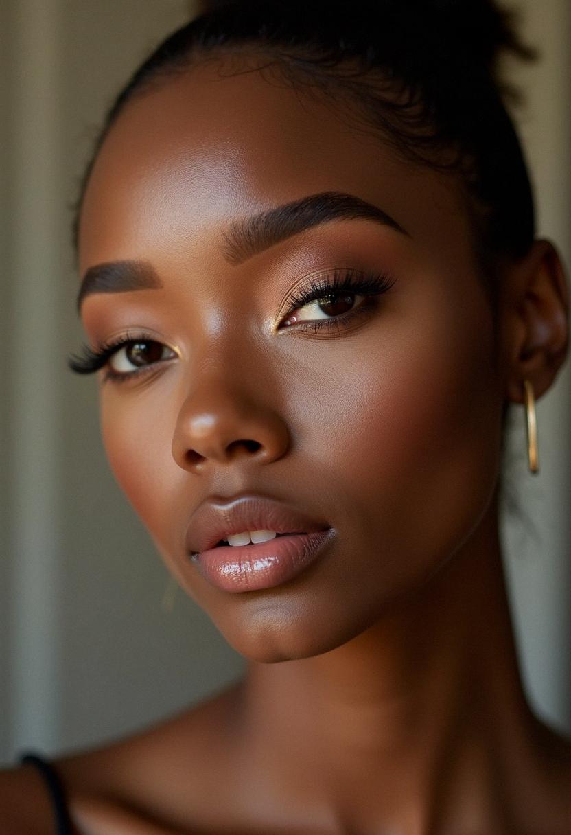soft glam birthday makeup dark skin
