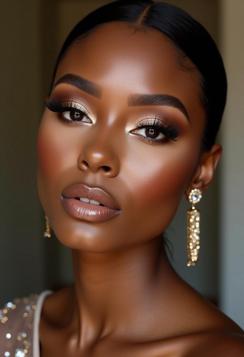 soft glam birthday makeup dark skin