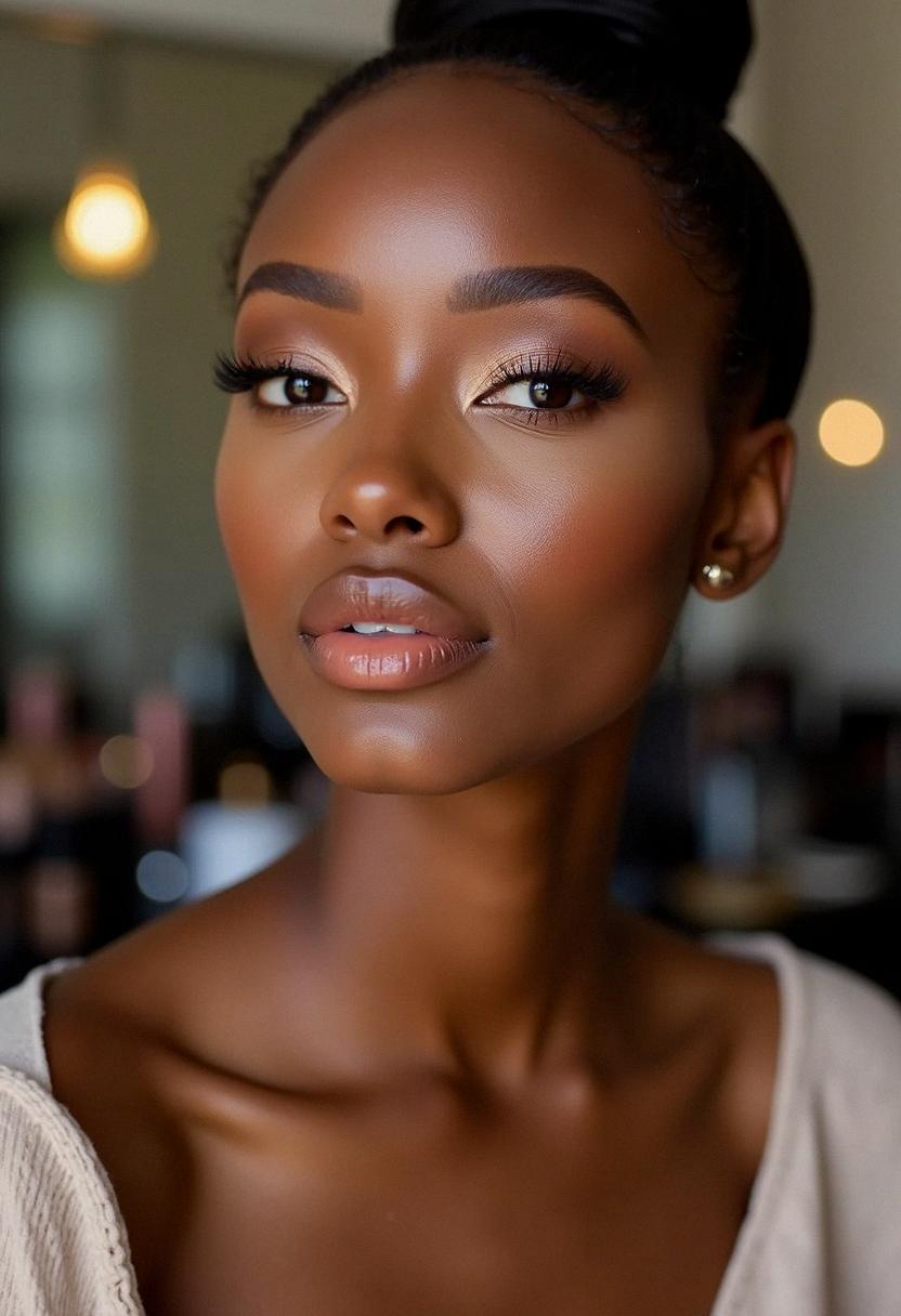 soft glam birthday makeup dark skin