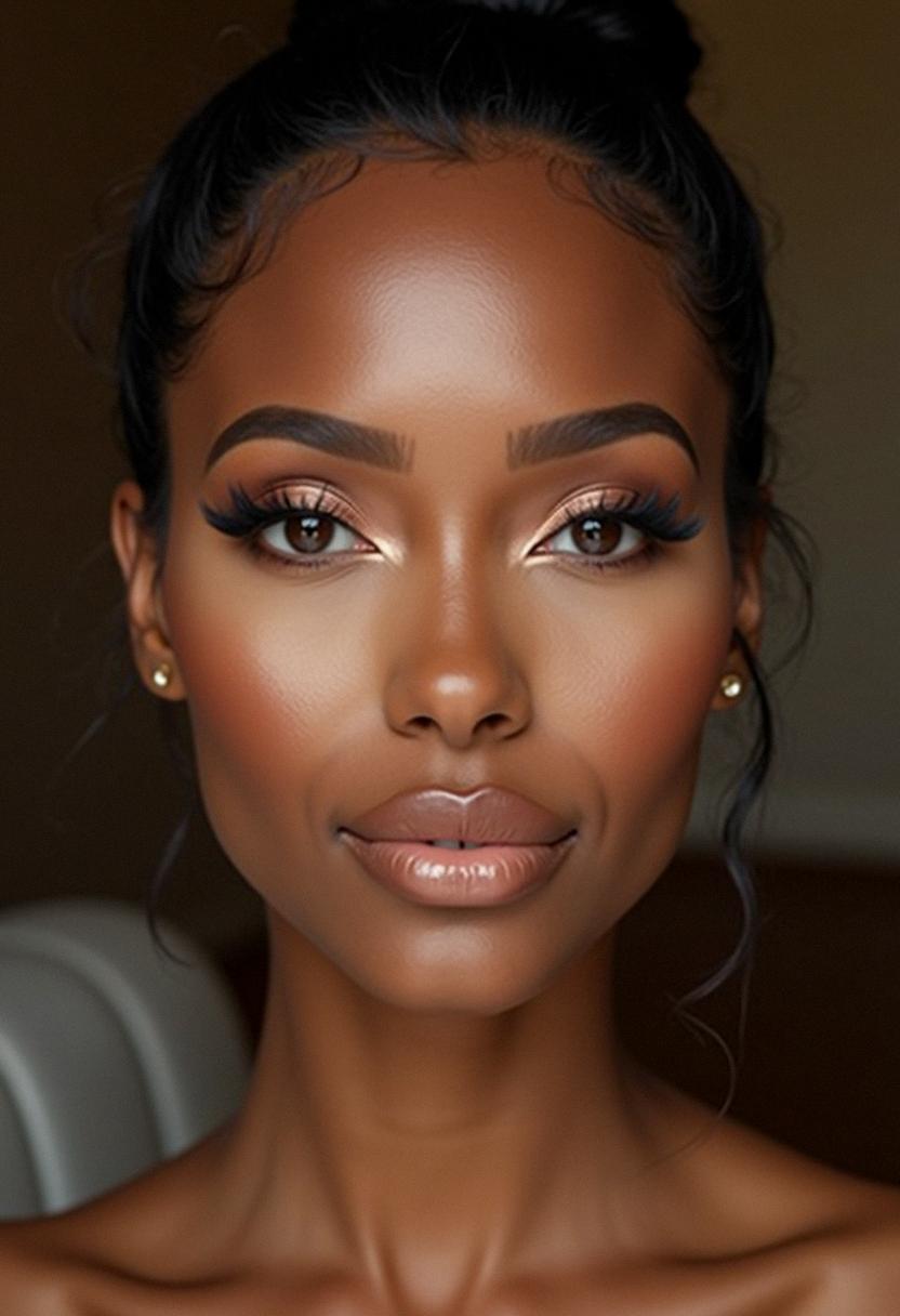 soft glam birthday makeup dark skin