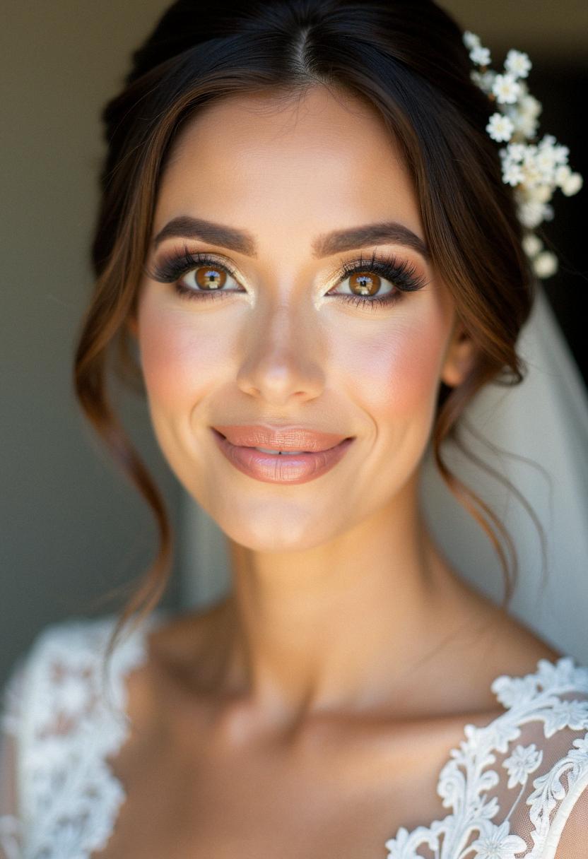 soft glam bridal makeup brown eyes