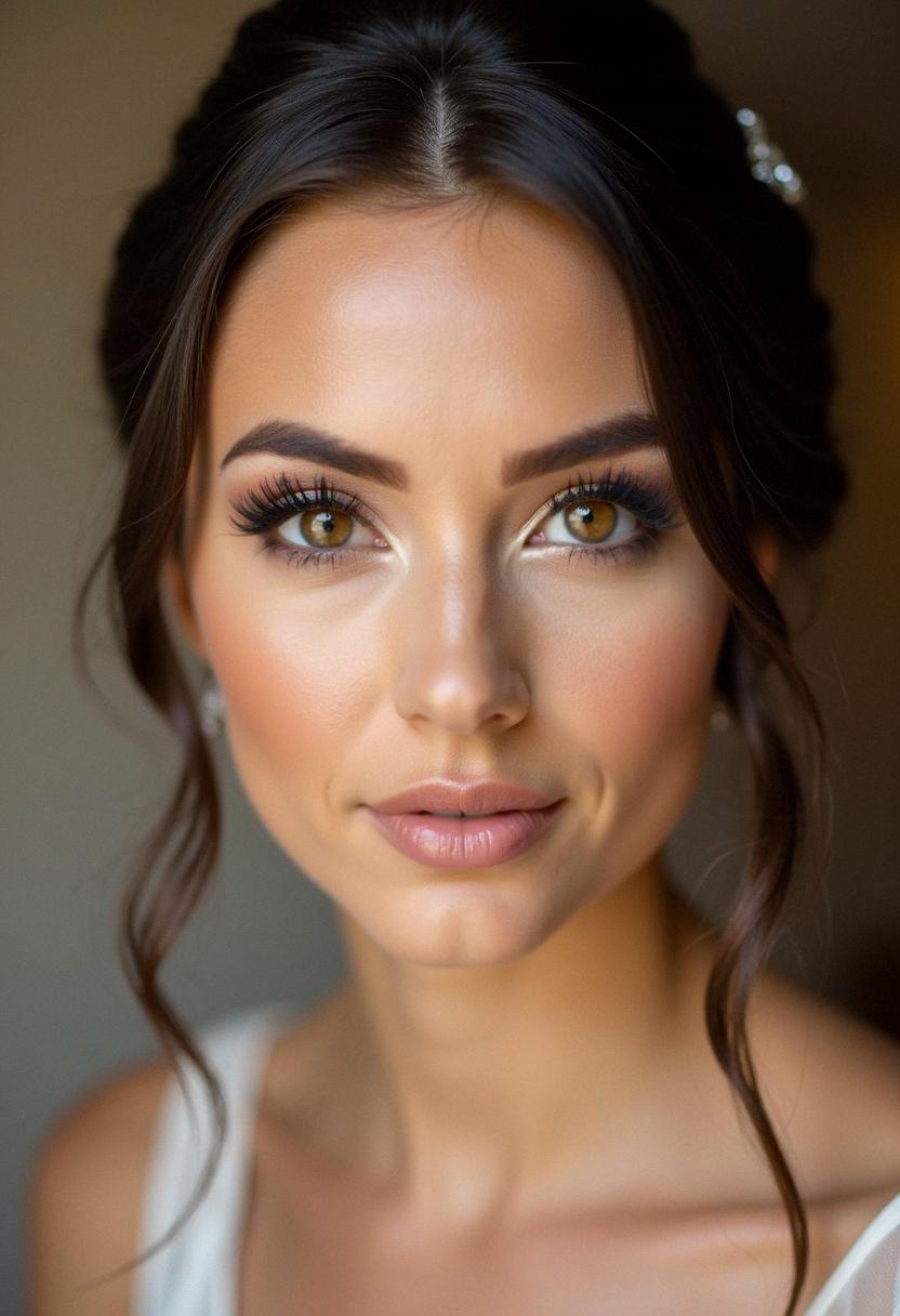 soft glam bridal makeup brown eyes