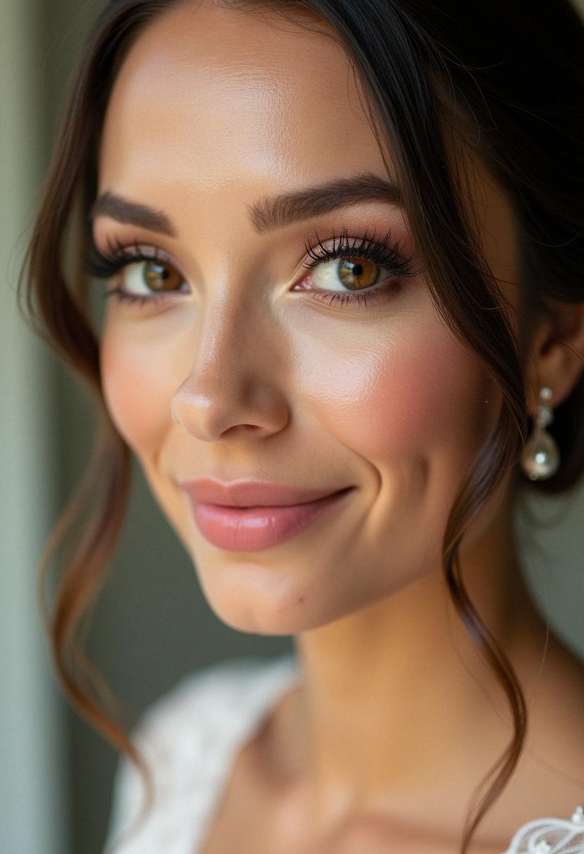 soft glam bridal makeup brown eyes