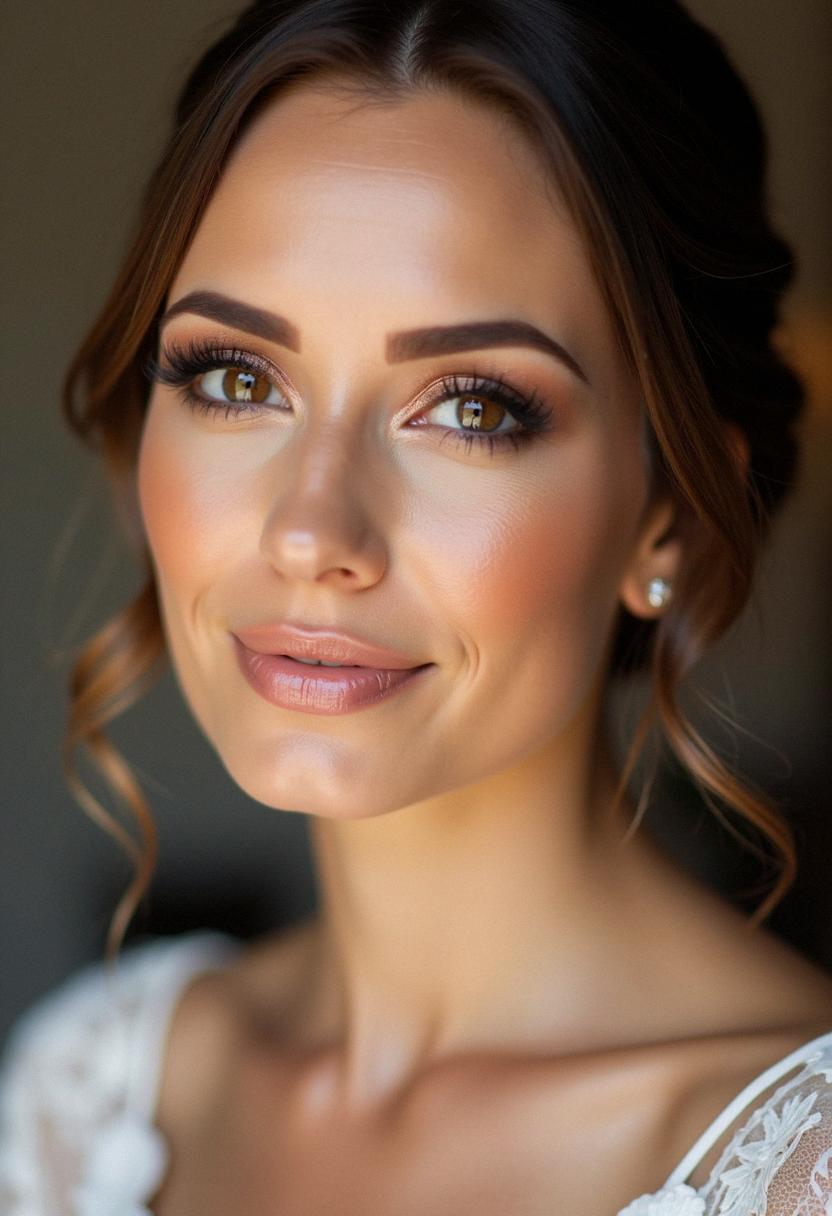 soft glam bridal makeup brown eyes