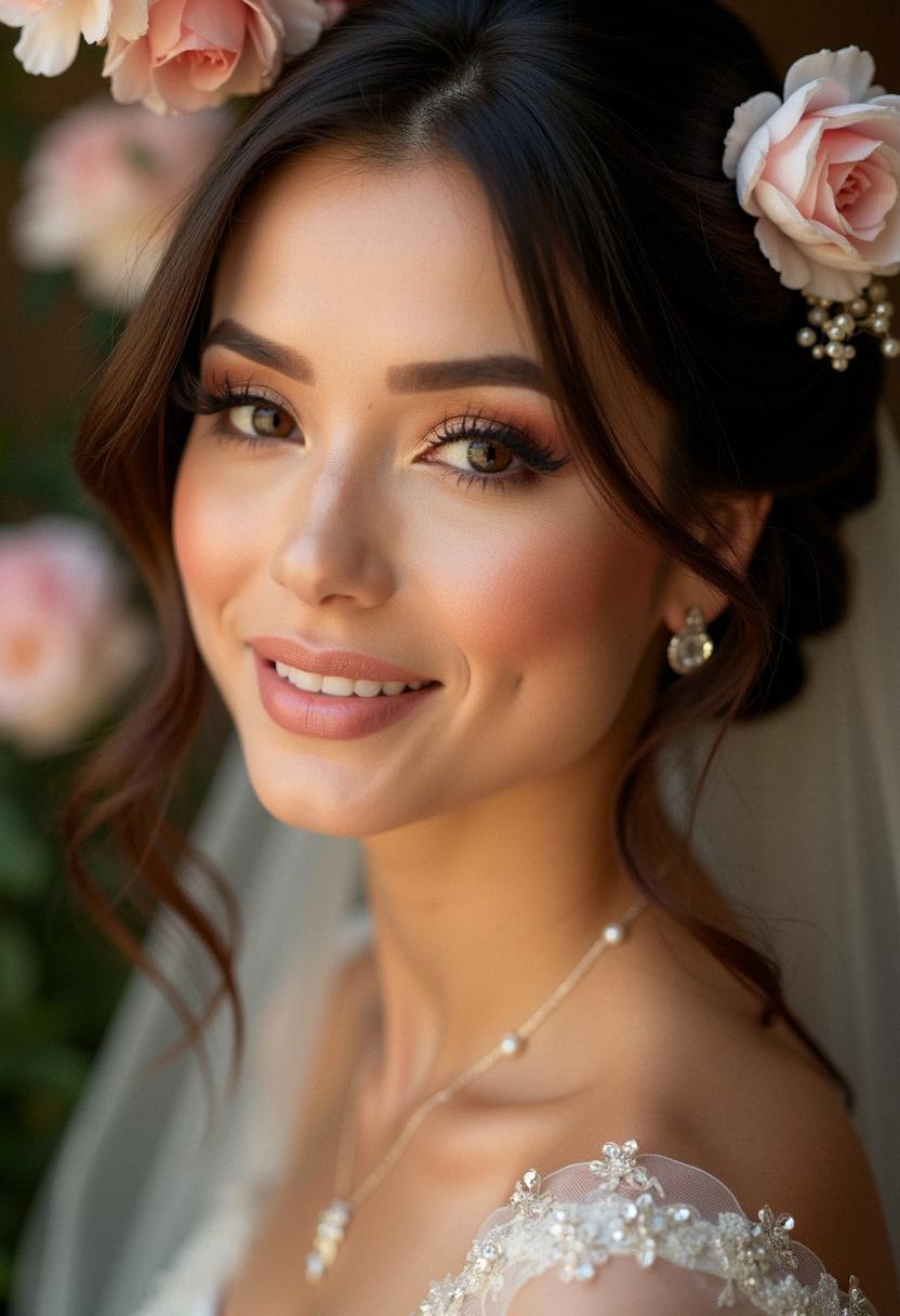 soft glam bridal makeup brown eyes