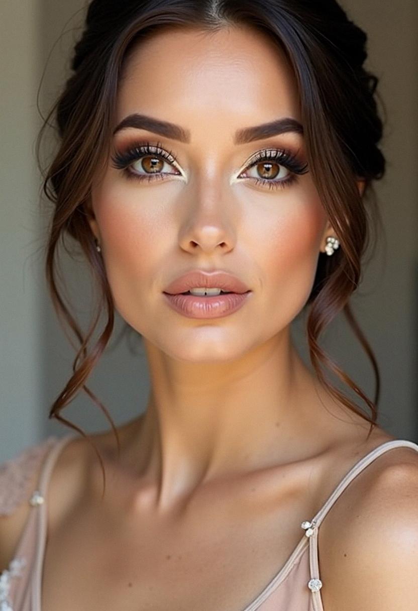 soft glam bridal makeup brown eyes