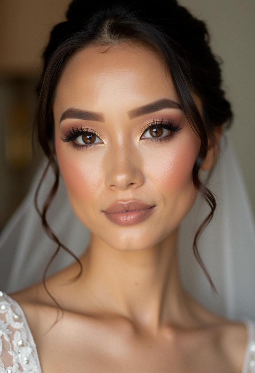 soft glam bridal makeup brown eyes