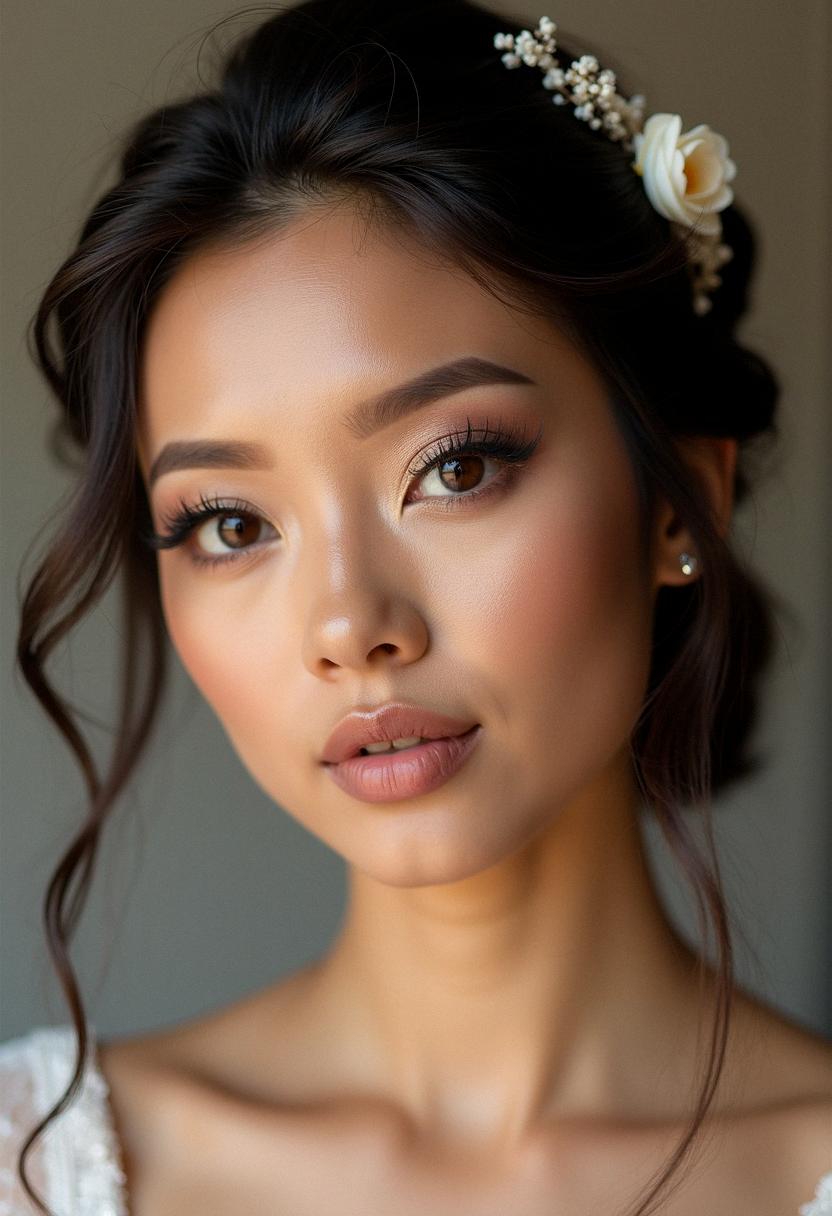 soft glam bridal makeup brown eyes