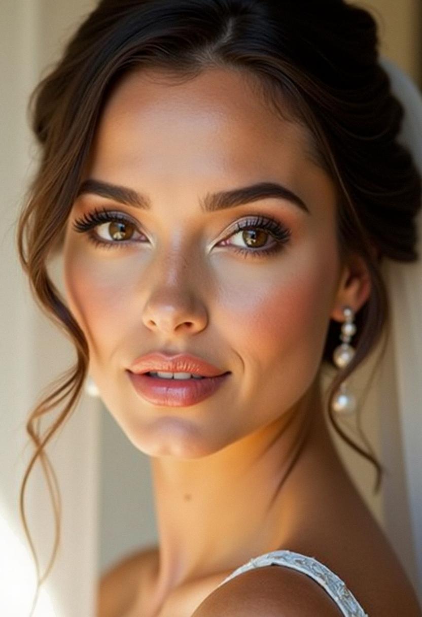 soft glam bridal makeup brown eyes