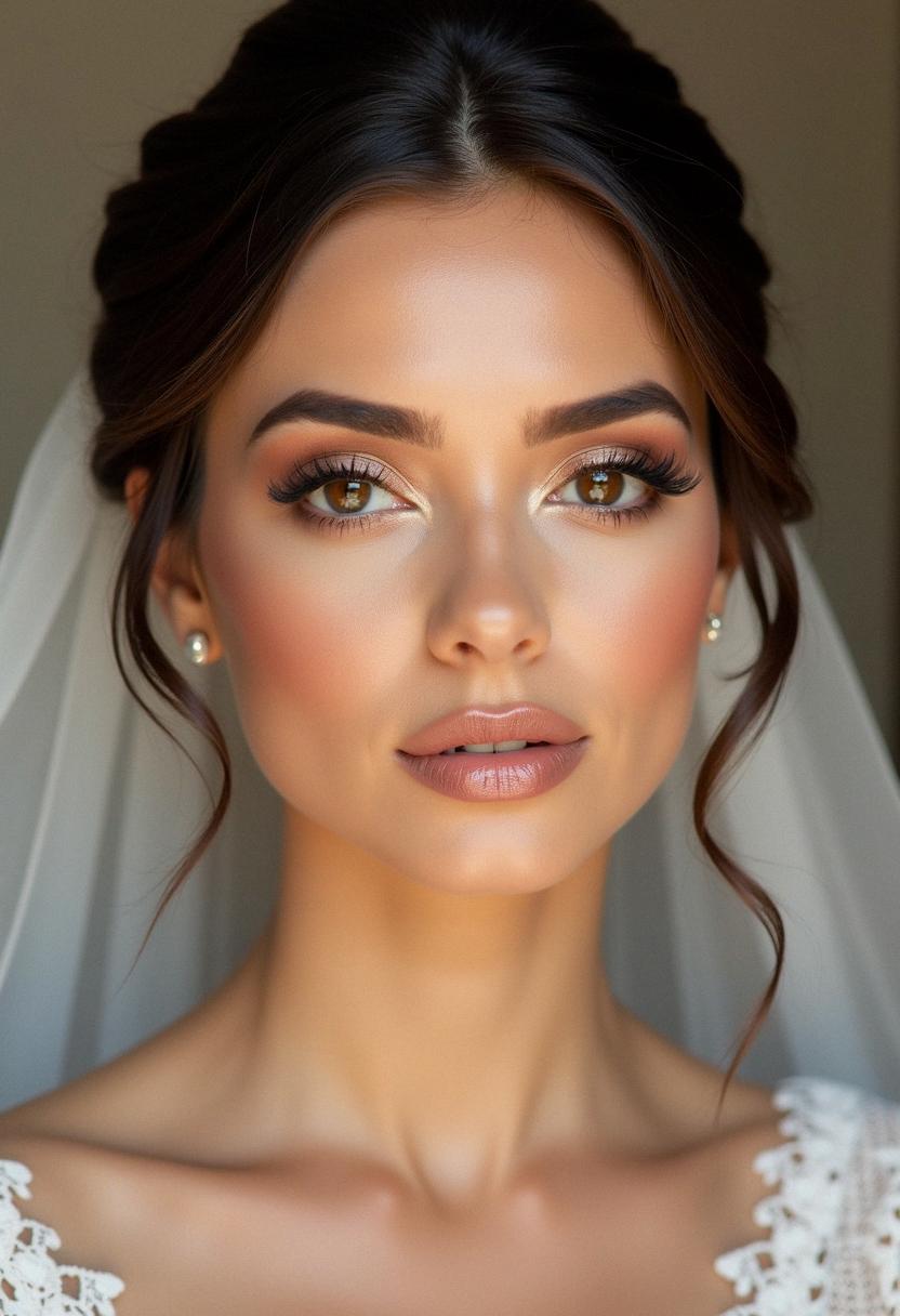 soft glam bridal makeup brown eyes