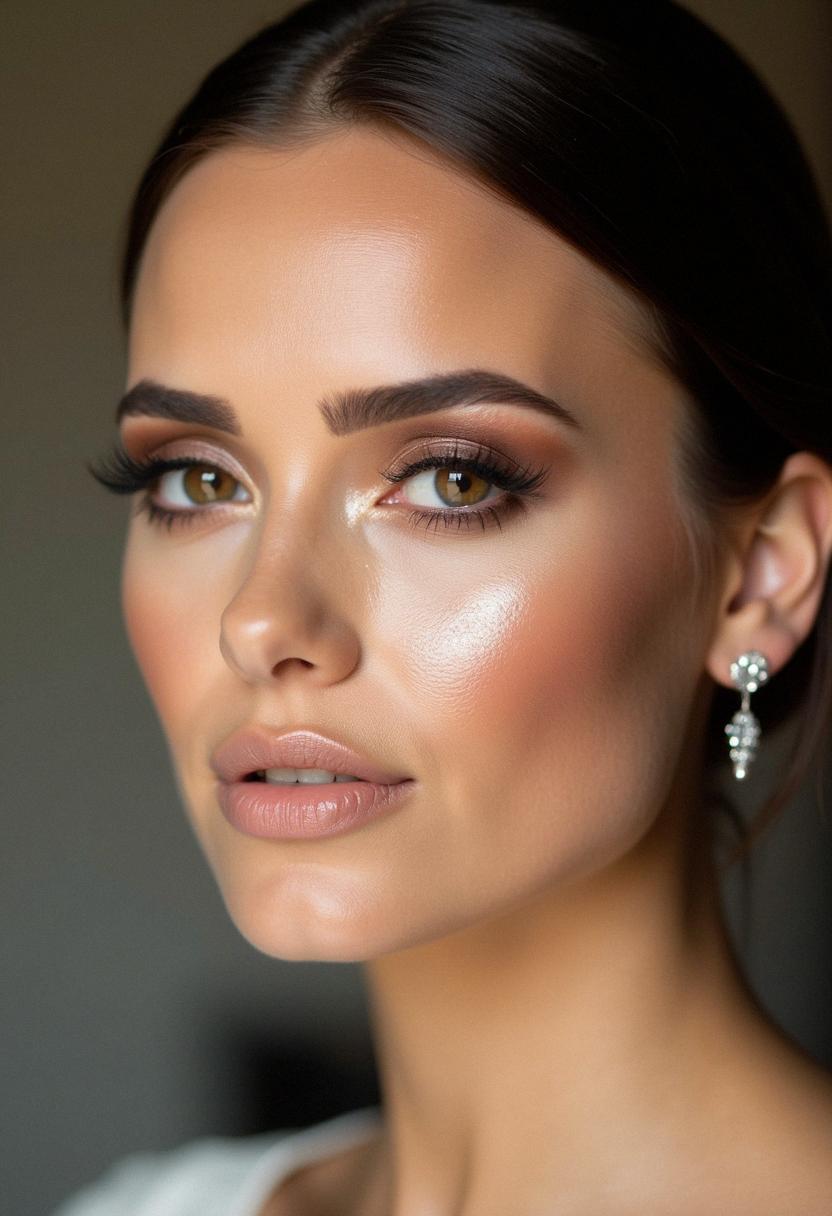 soft glam bridal makeup brown eyes