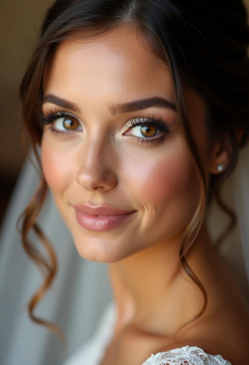soft glam bridal makeup brown eyes
