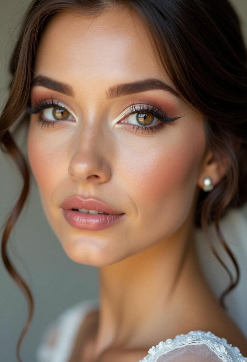 soft glam bridal makeup brown eyes