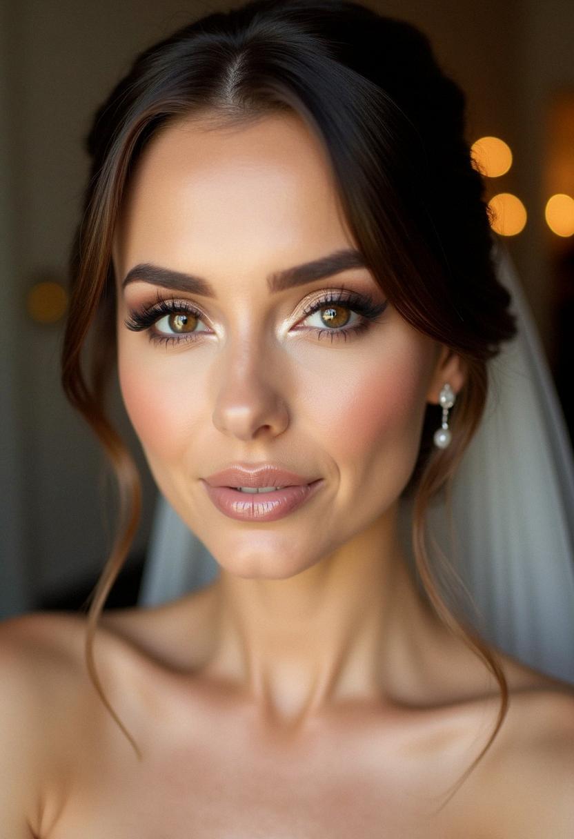 soft glam bridal makeup brown eyes