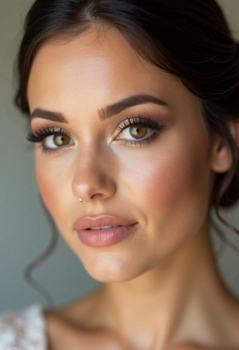 soft glam bridal makeup brown eyes