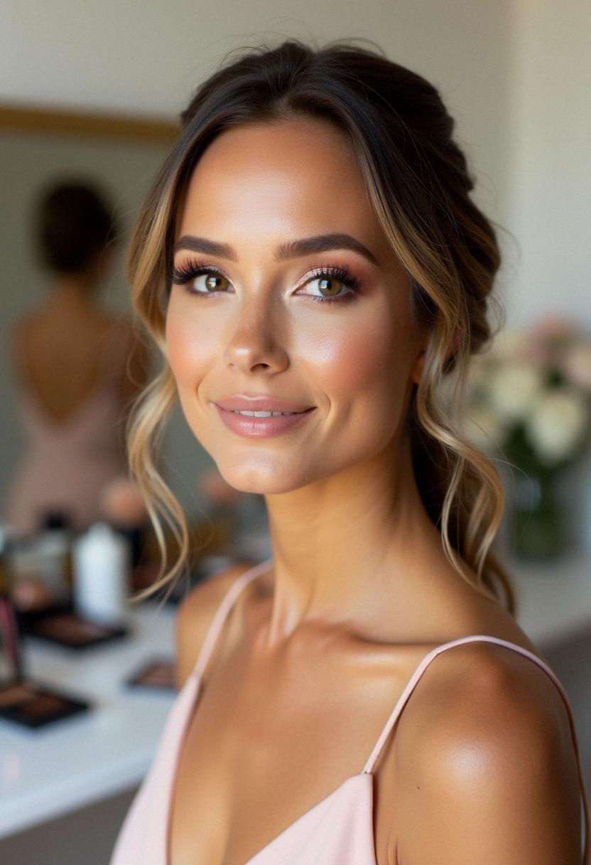 soft glam makeup bridesmaid