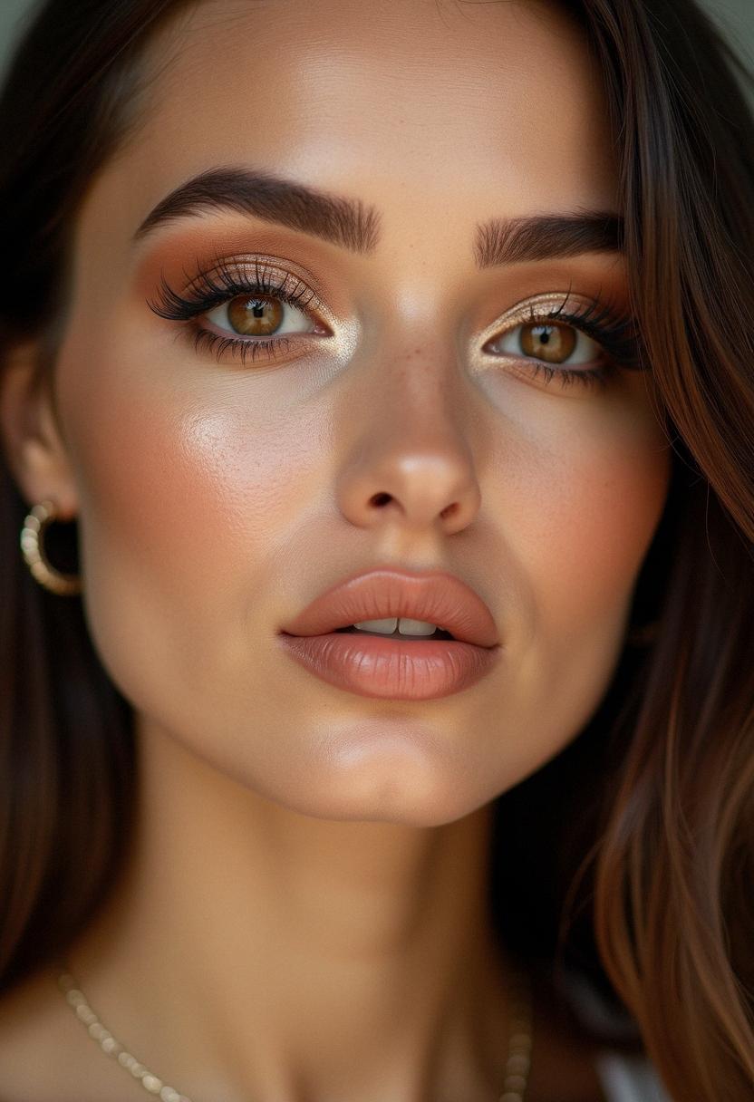soft glam makeup brown eyes
