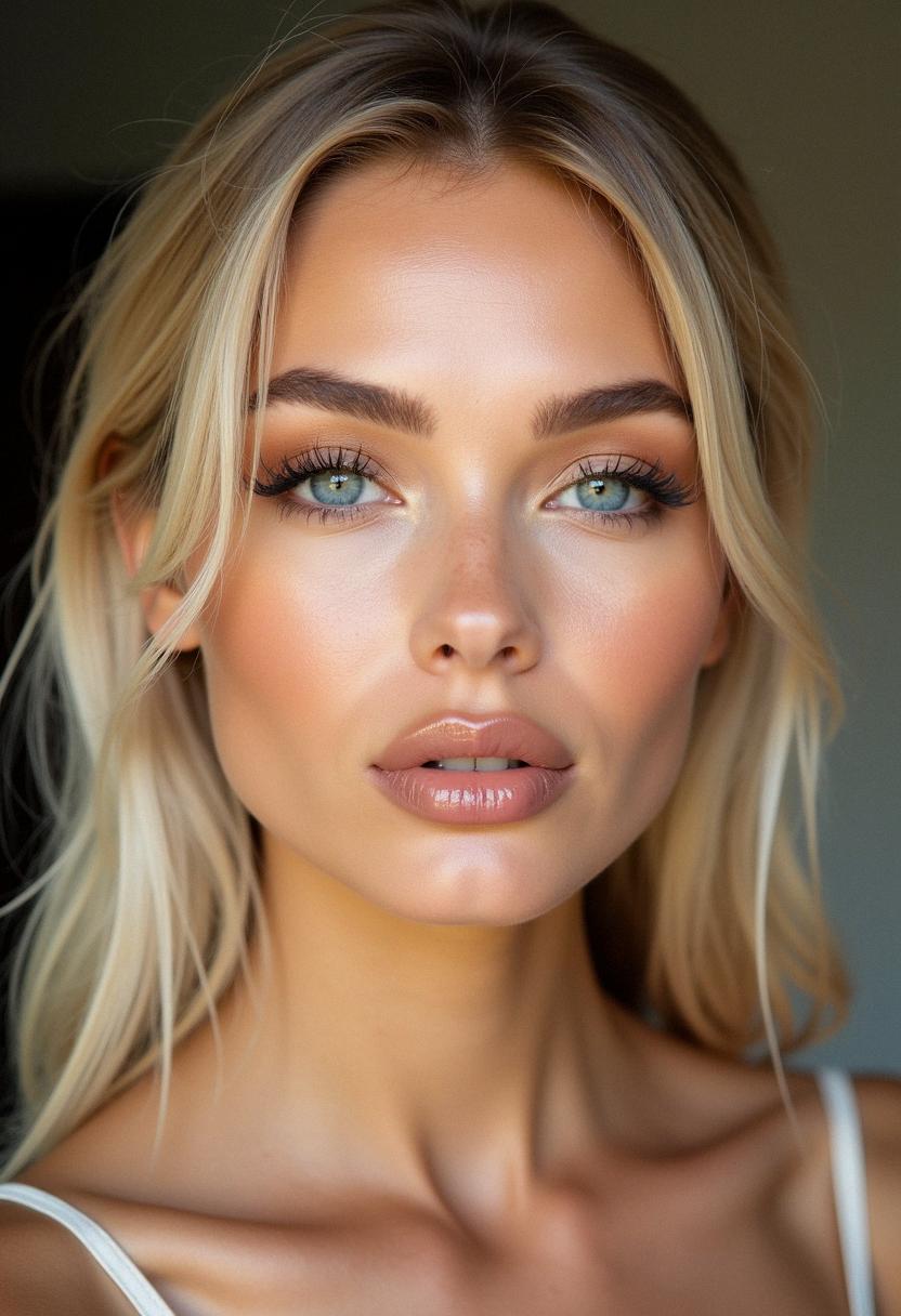 soft glam makeup for blondes