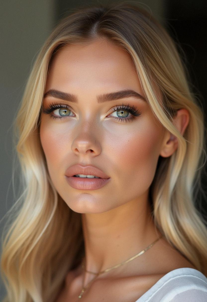 soft glam makeup for blondes