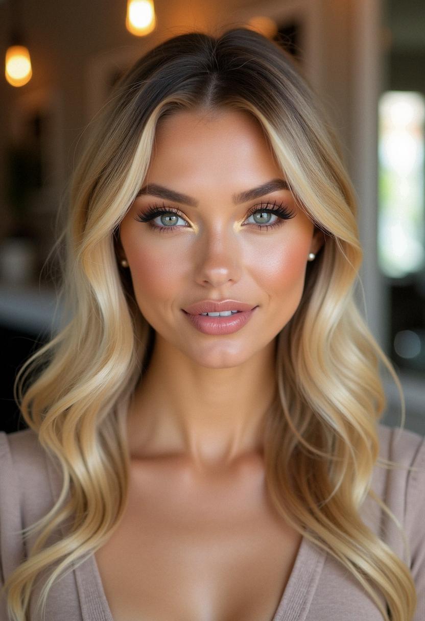 soft glam makeup for blondes