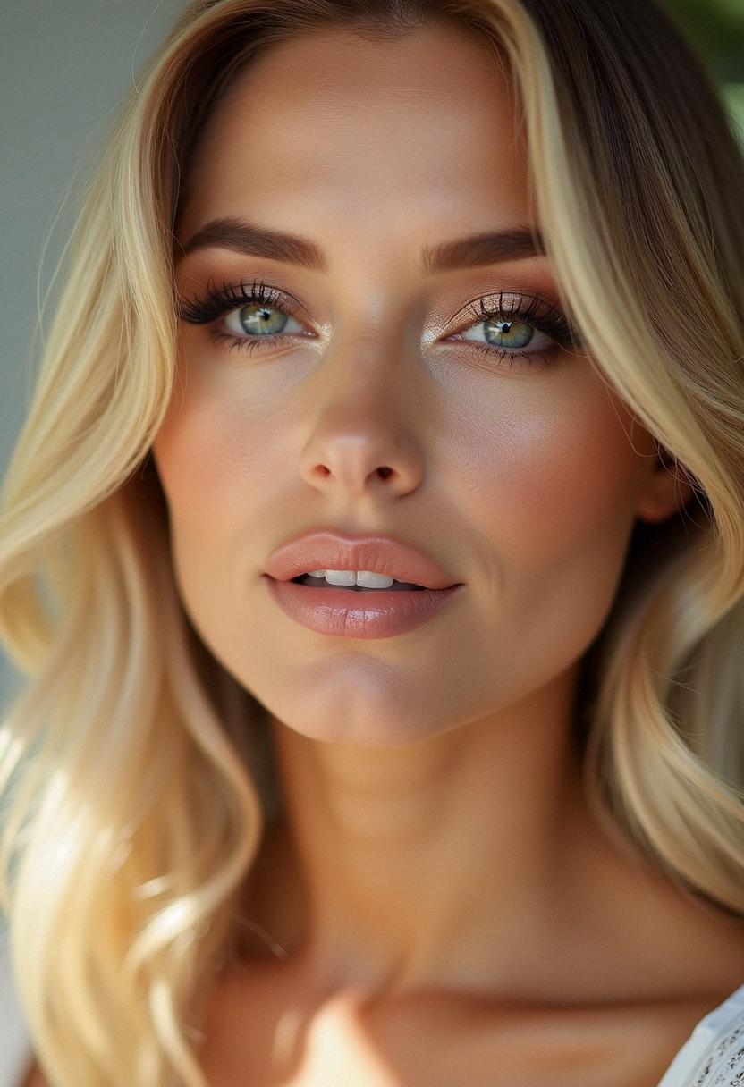 soft glam makeup for blondes