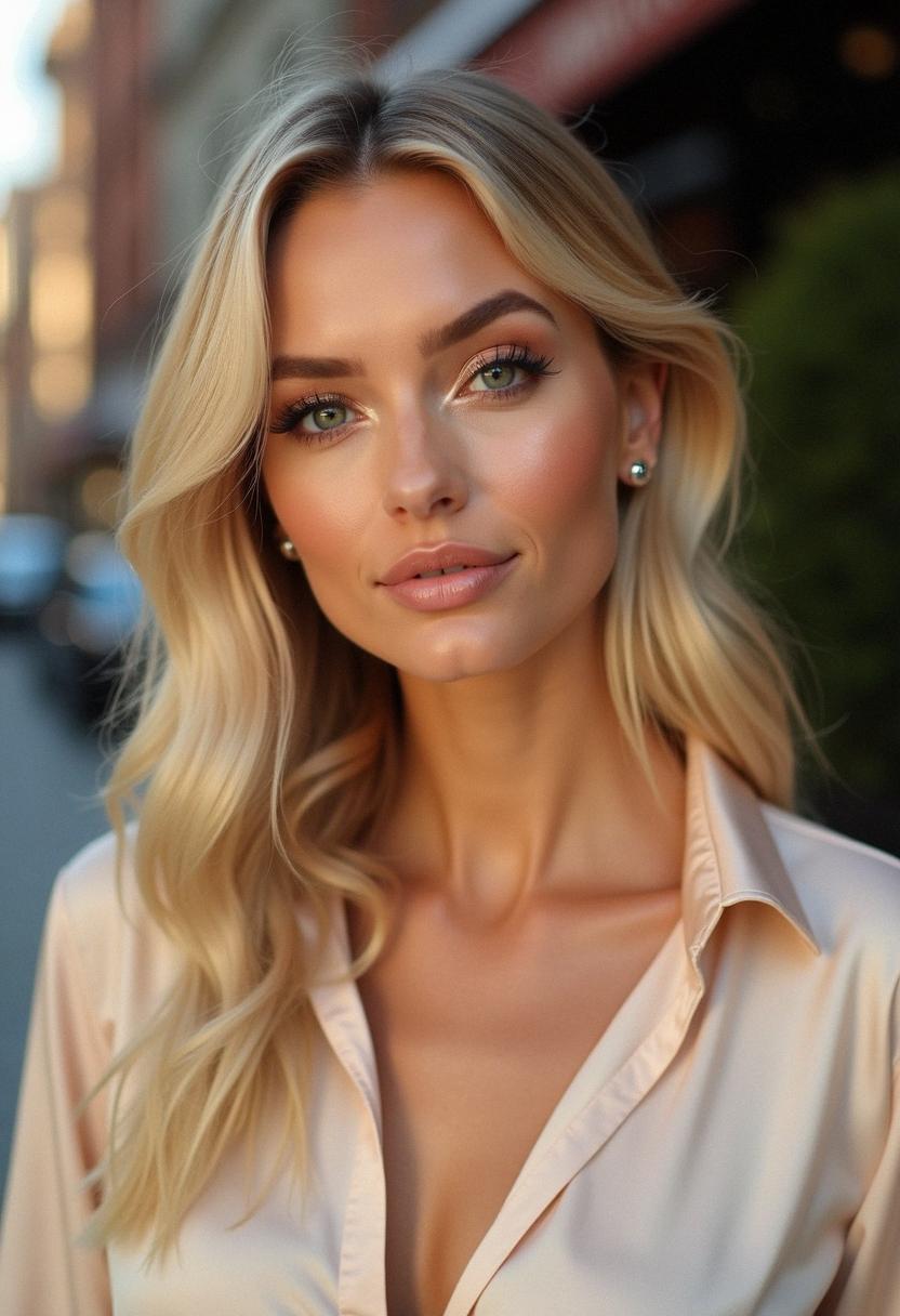 soft glam makeup for blondes