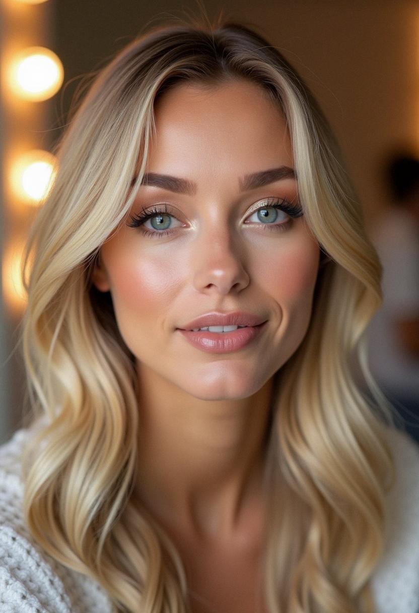 soft glam makeup for blondes