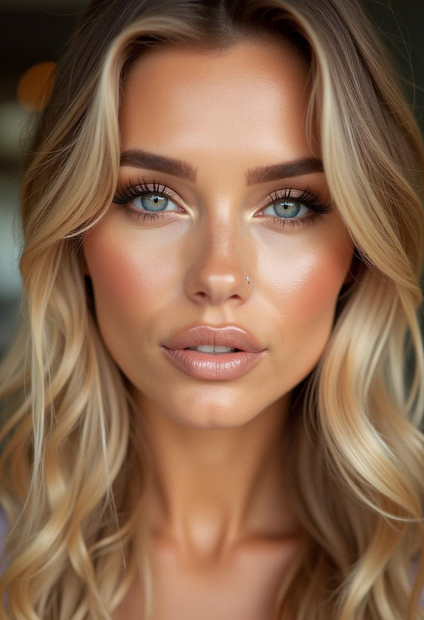 soft glam makeup for blondes