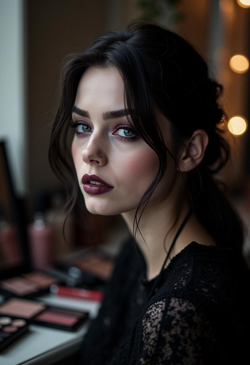 soft goth makeup grunge