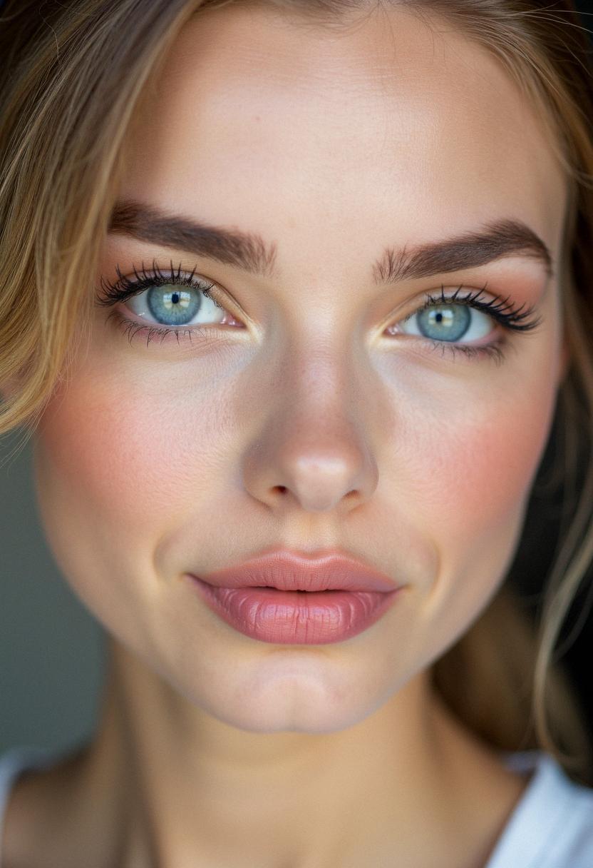 soft makeup for blue eyes