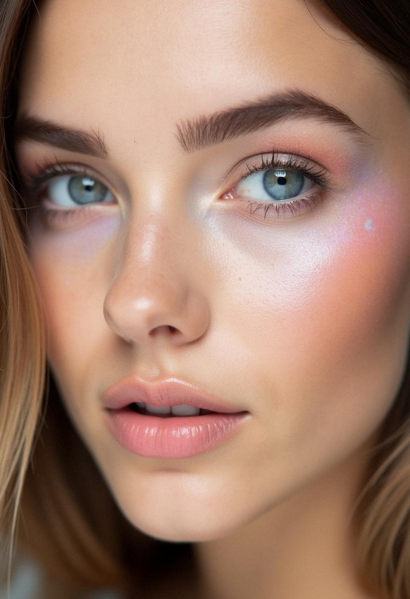 soft makeup for blue eyes