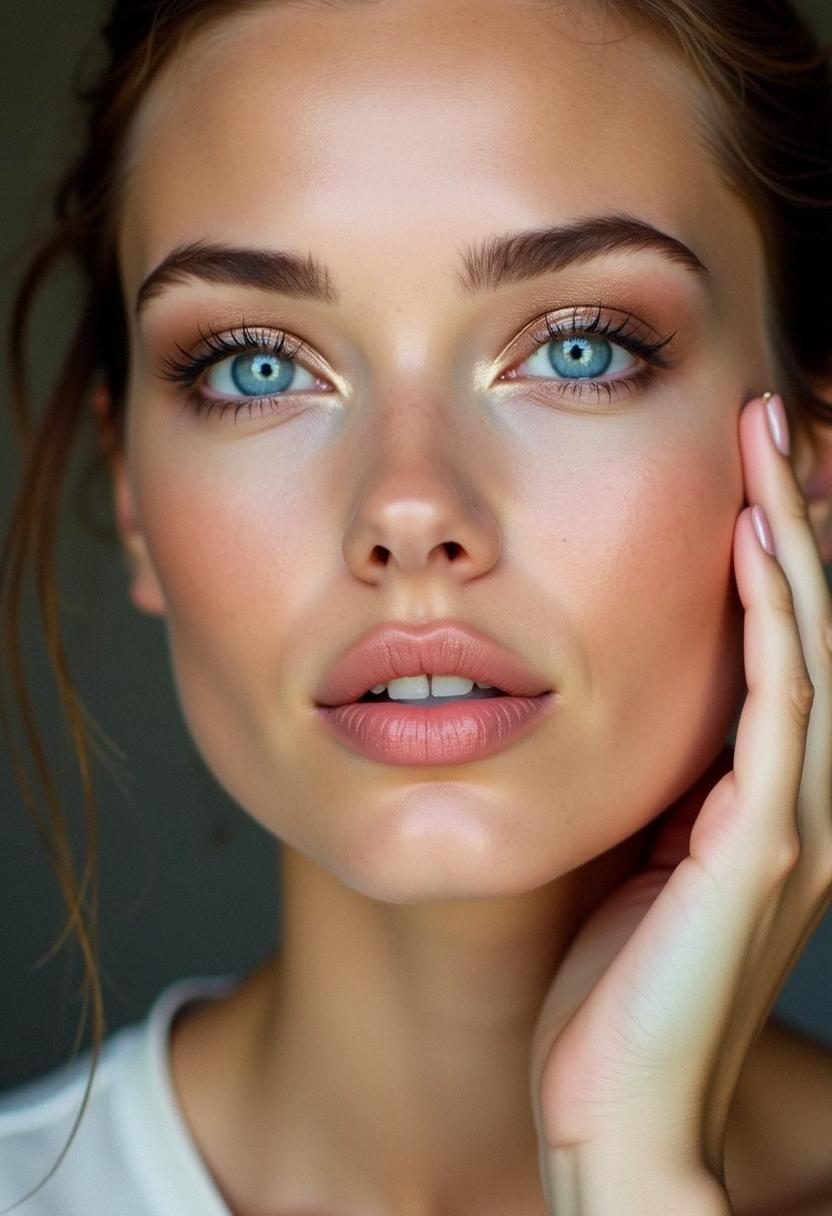 soft makeup for blue eyes