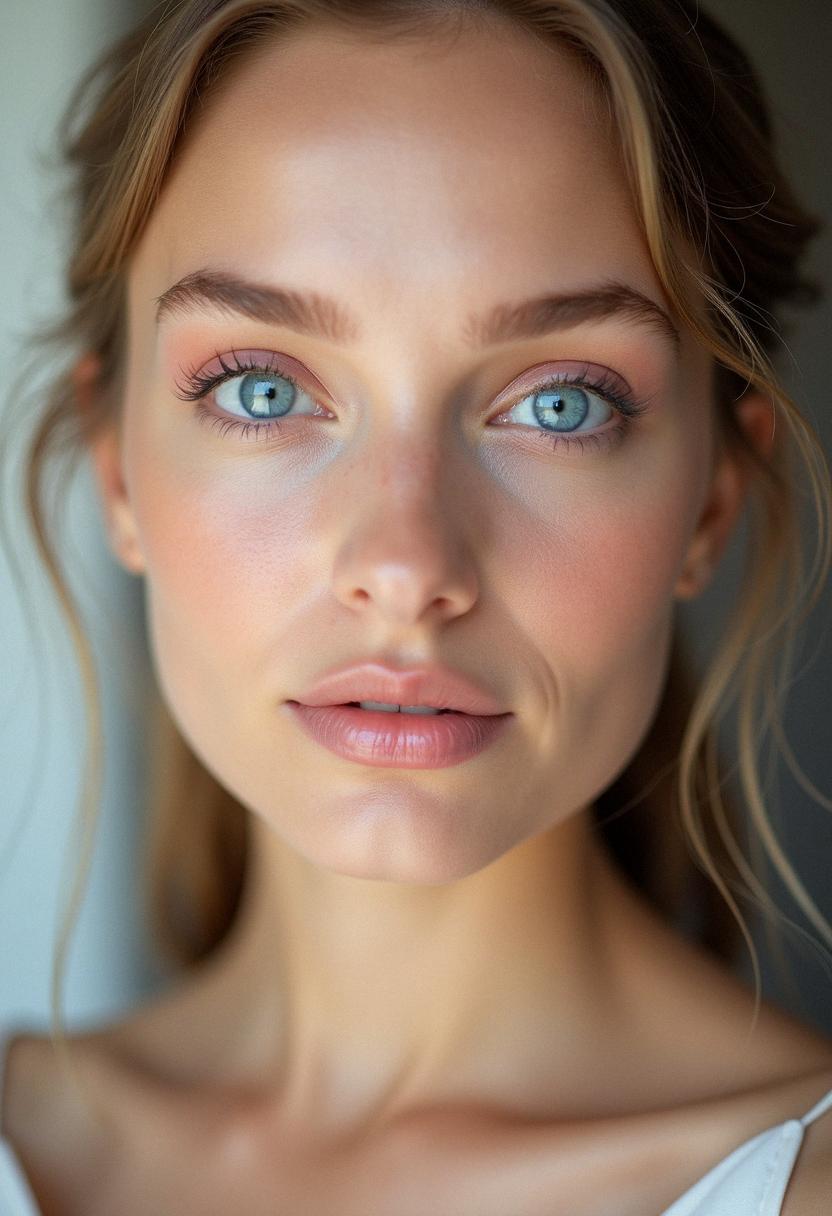 soft makeup for blue eyes