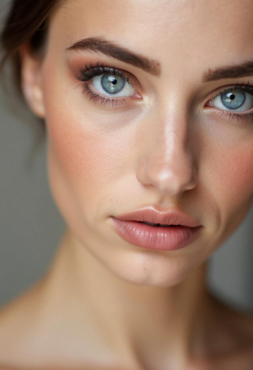 soft makeup for blue eyes