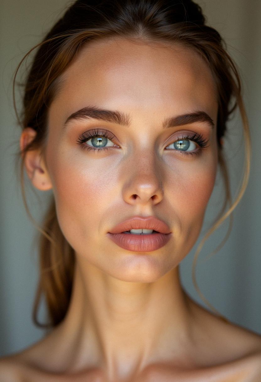 soft makeup for blue eyes