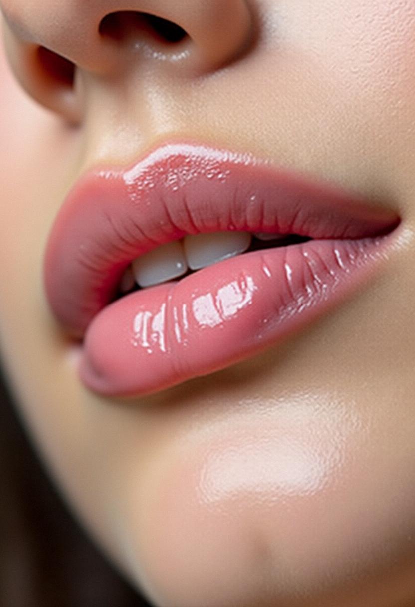 soft pink lips aesthetic