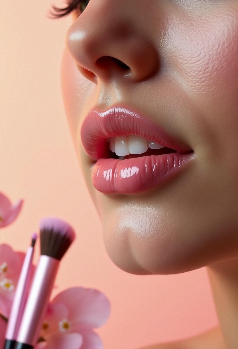 soft pink lips aesthetic