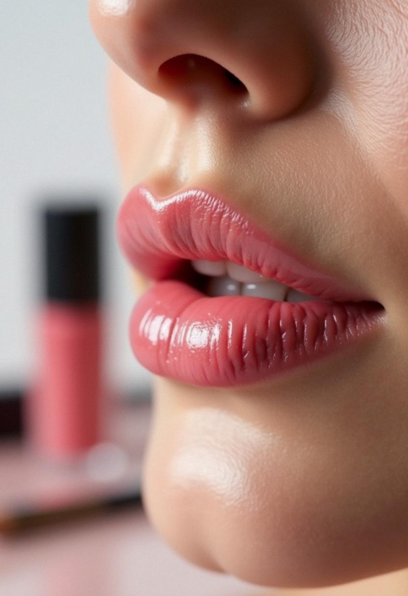 soft pink lips aesthetic