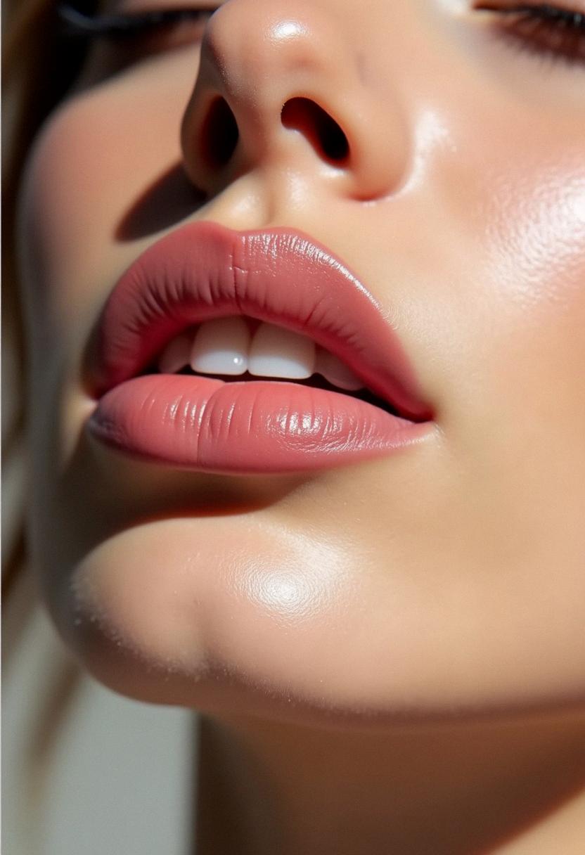 soft pink lips aesthetic