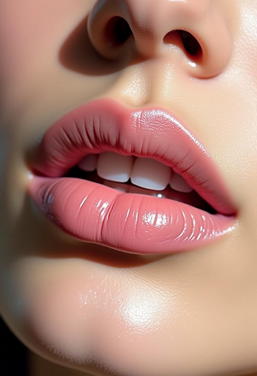 soft pink lips aesthetic