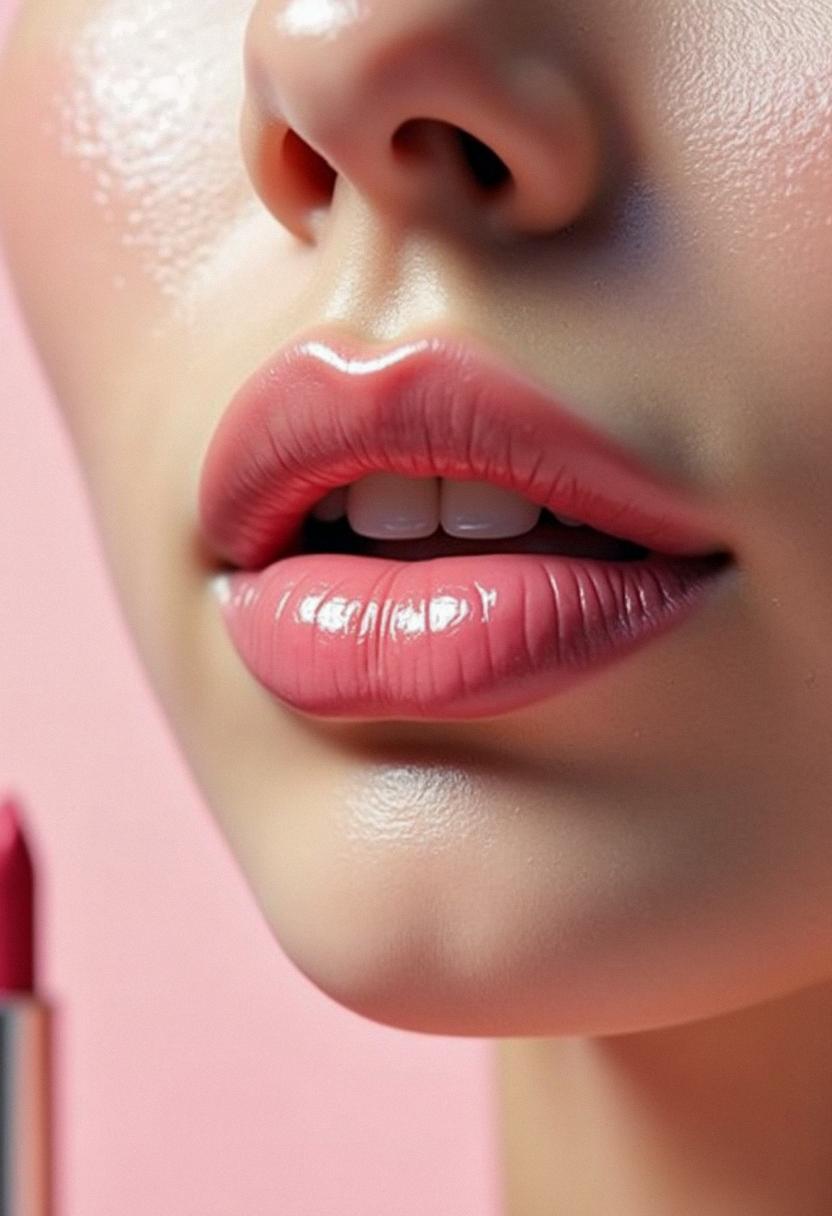soft pink lips aesthetic