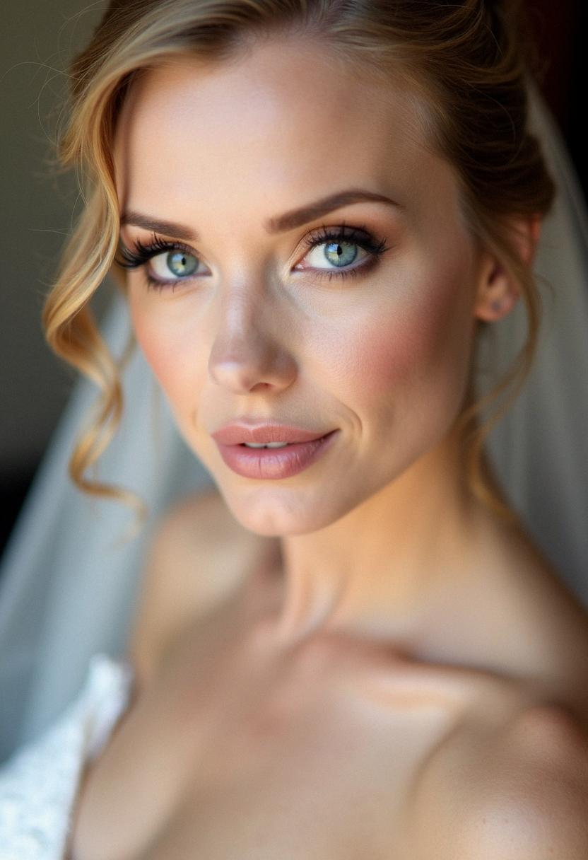 soft wedding makeup for blue eyes