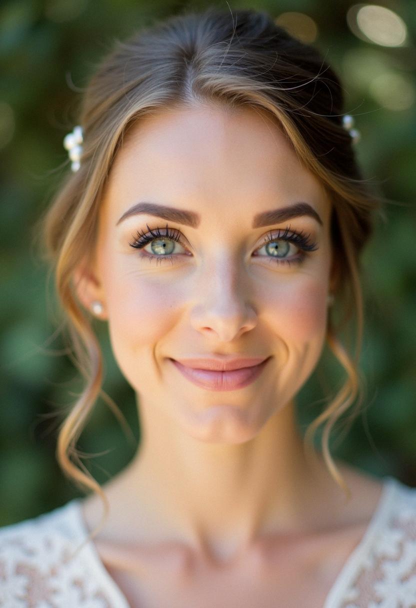 soft wedding makeup for blue eyes