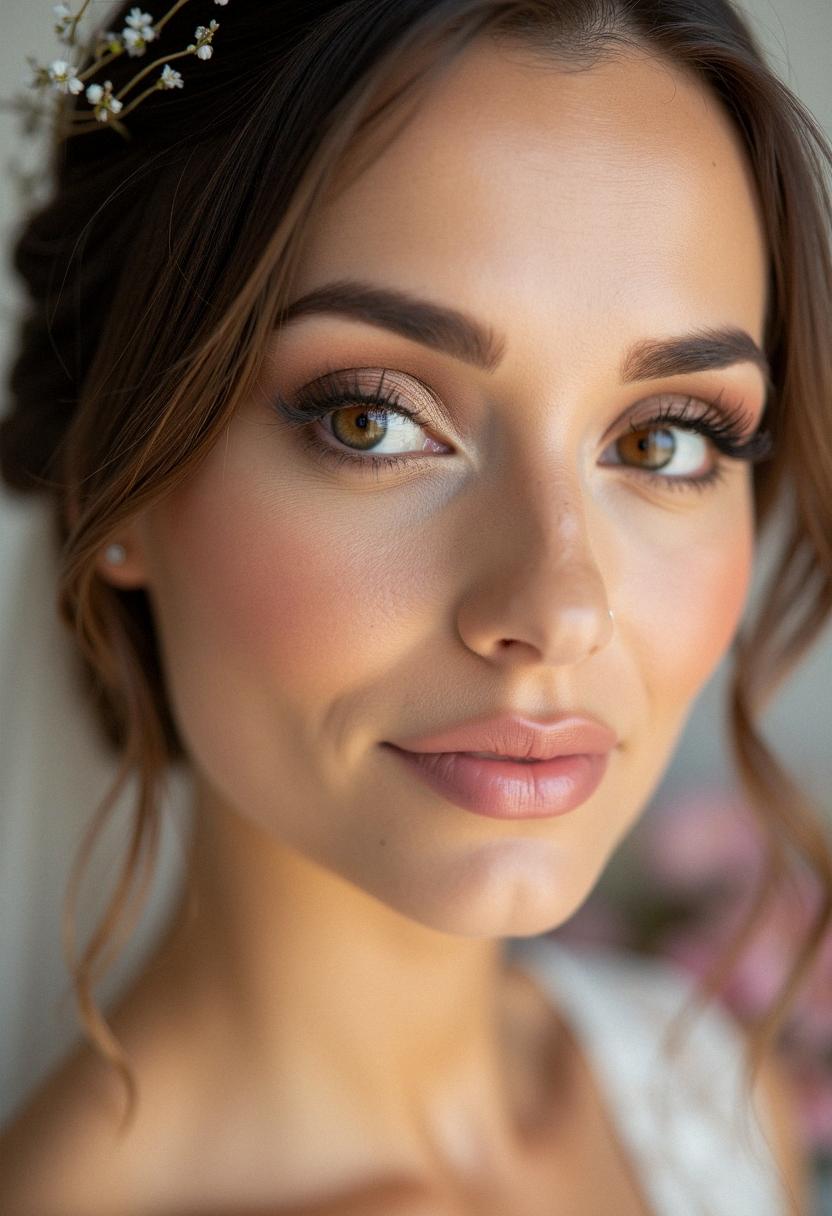 soft wedding makeup for brown eyes