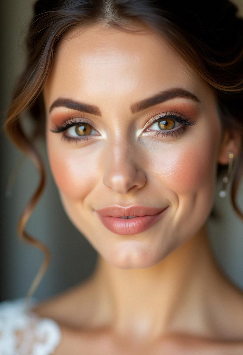 soft wedding makeup for brown eyes