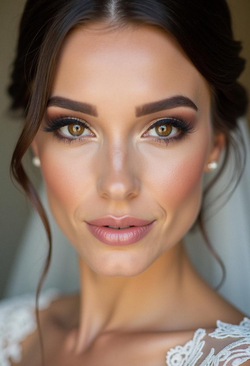 soft wedding makeup for brown eyes