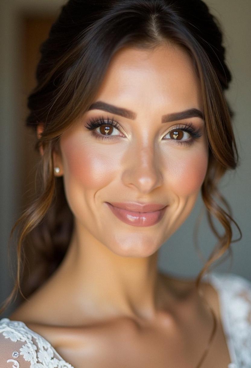 soft wedding makeup for brown eyes