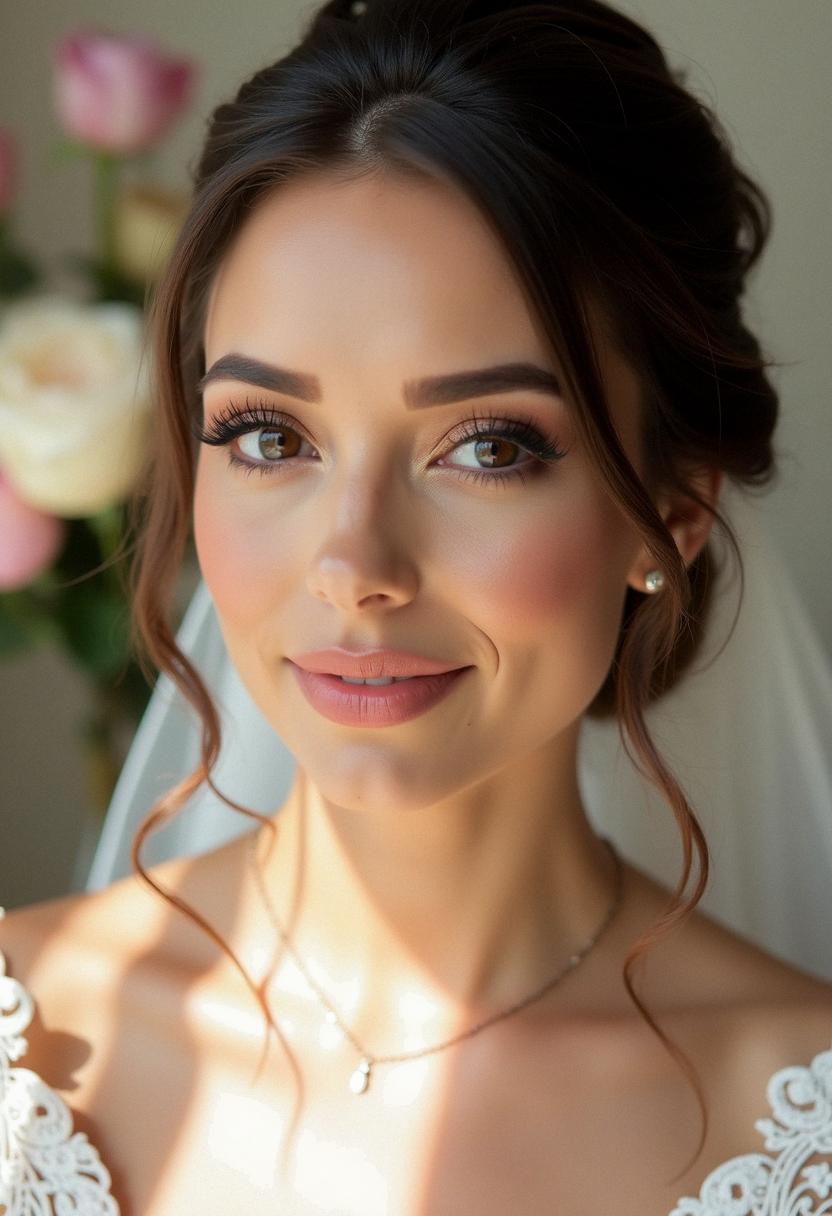 soft wedding makeup for brown eyes